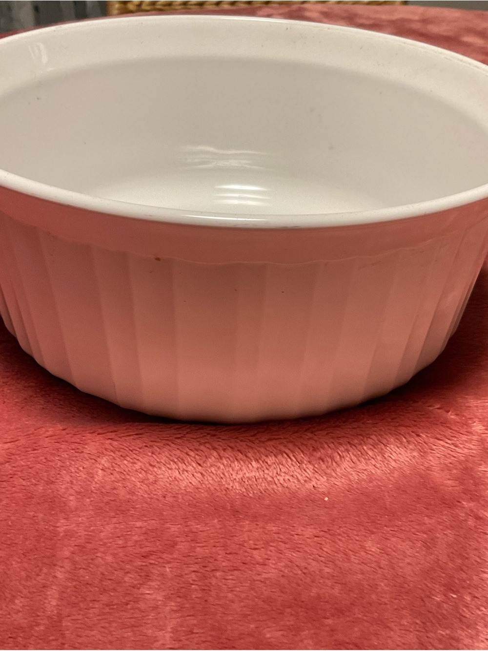 Corningware White Fluted Ceramic Serving Bowl
